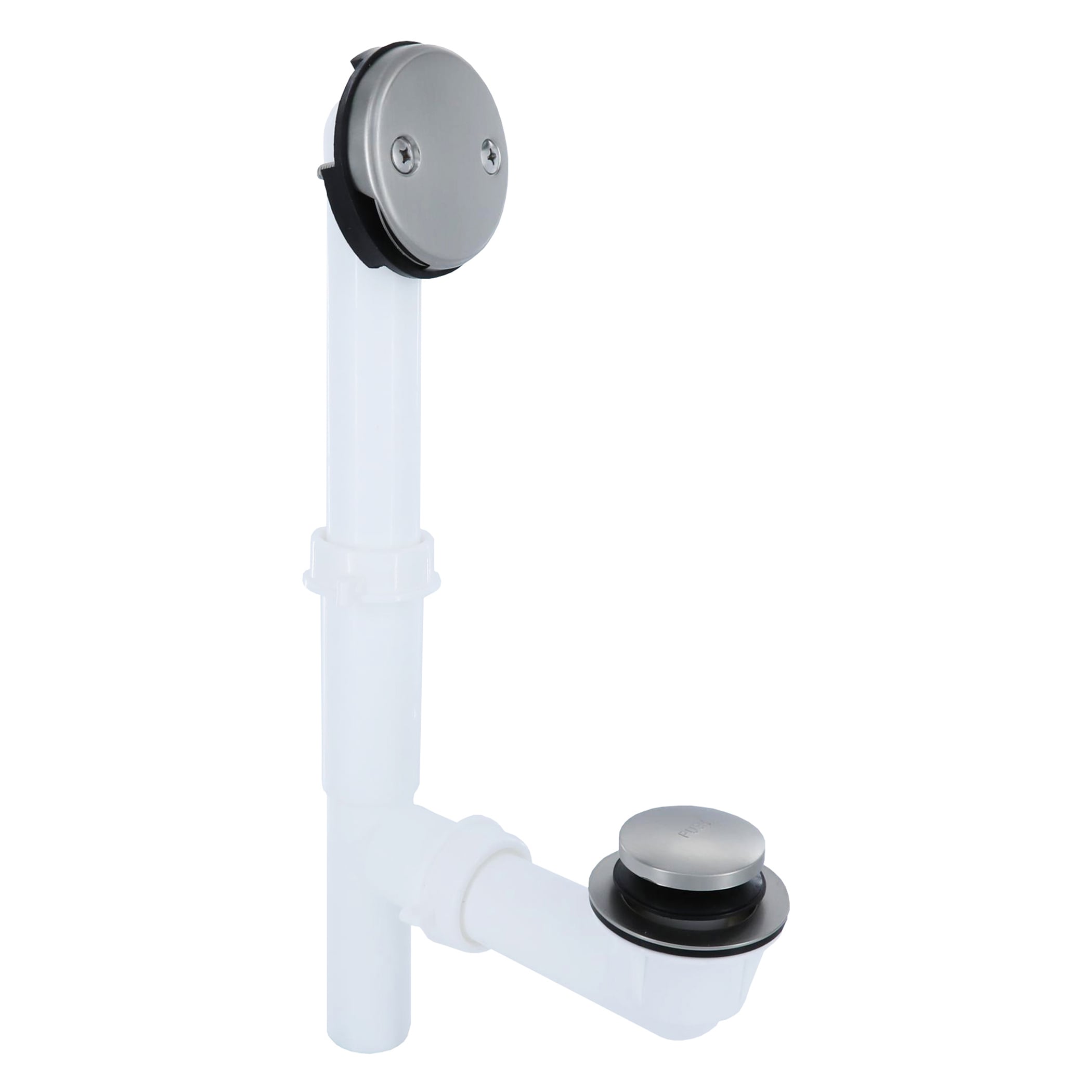 Touch-Toe Tub Drain Kit with Brushed Nickel Trim