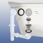 2nd image of Touch-Toe Tub Drain Kit with Brushed Nickel Trim