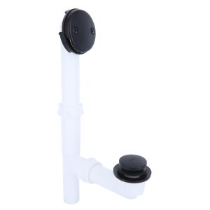 Touch-Toe Tub Drain Kit with Matte Black Trim