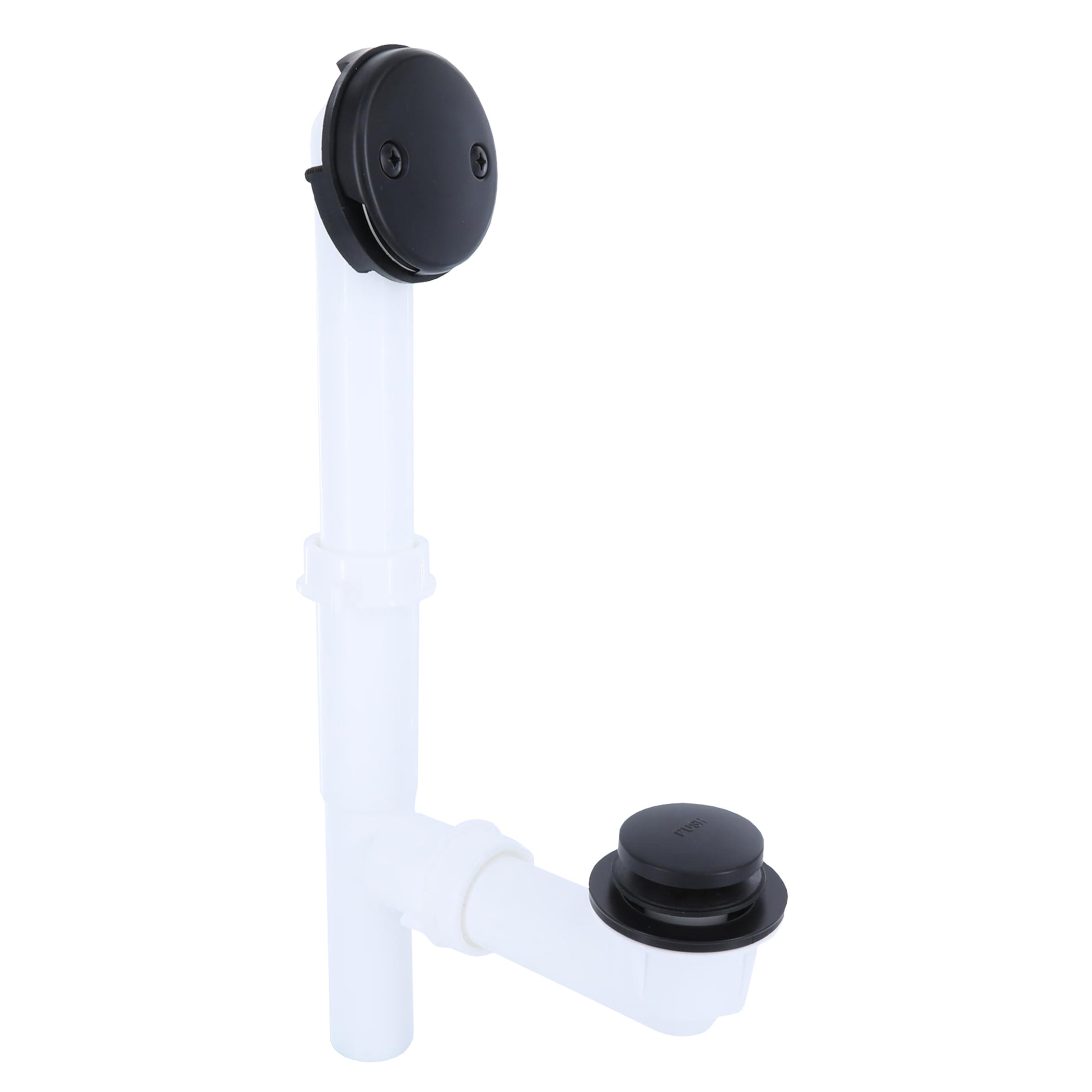 Touch-Toe Tub Drain Kit with Matte Black Trim
