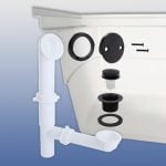 2nd image of Touch-Toe Tub Drain Kit with Matte Black Trim