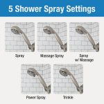 2nd image of Multi-Function Massage Handheld Showerhead with Hose in Brushed Nickel
