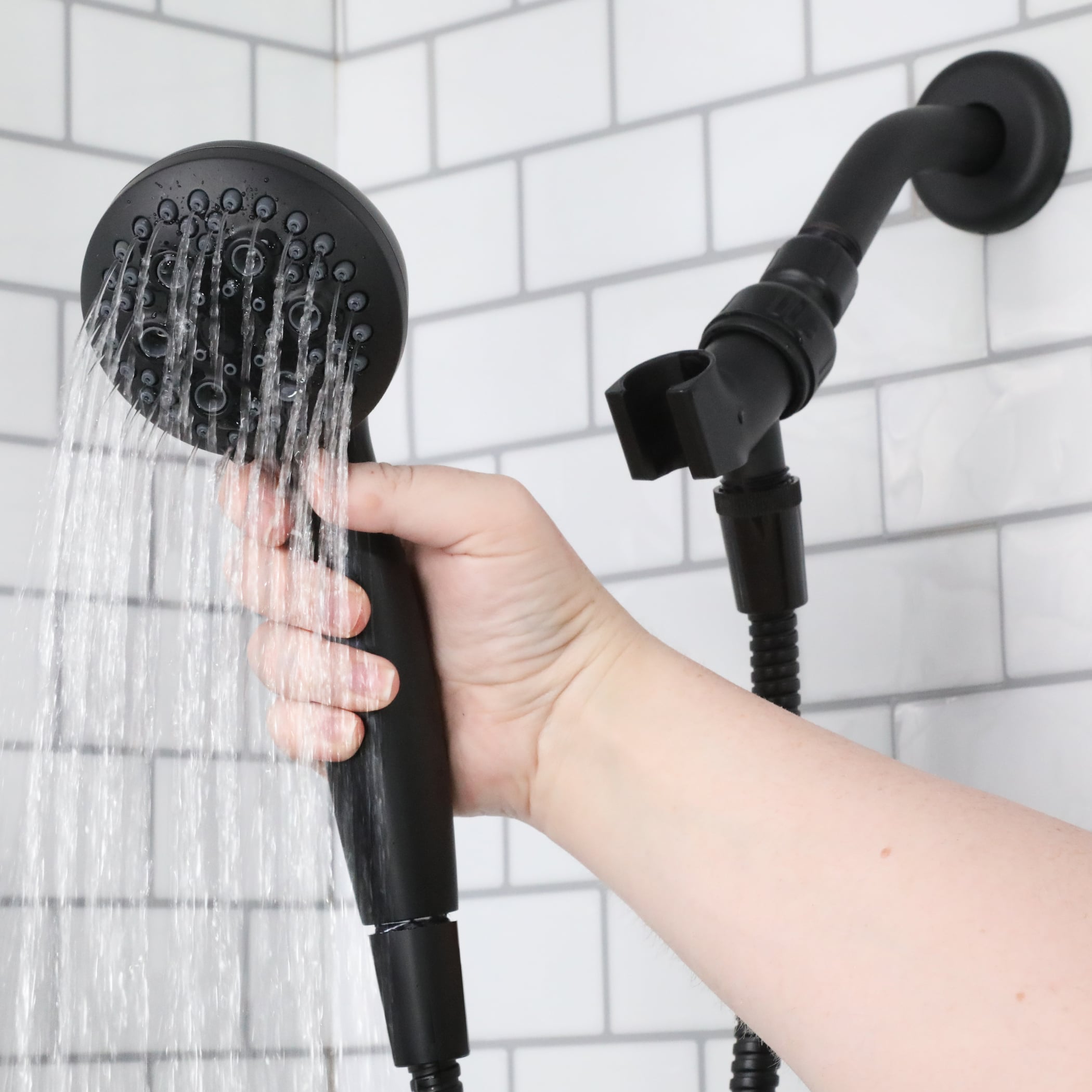 13th image of Multi-Function Massage Handheld Showerhead with Hose in Matte Black 13th image of Multi-Function Massage Handheld Showerhead with Hose in Matte Black