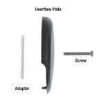 3rd image of Single Hole Bathtub Drain Overflow Plate in Matte Black
