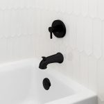 1st image of Single Hole Bathtub Drain Overflow Plate in Matte Black