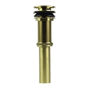 Decorative Push-Button Sink Drain without Overflow in Brushed Gold