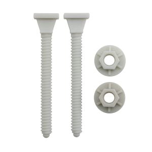 5/16 in. x 3-1/2 in. Plastic Toilet Closet Bolts with Nuts (2 Pack) 5/16 in. x 3-1/2 in. Plastic Toilet Closet Bolts with Nuts (2 Pack)