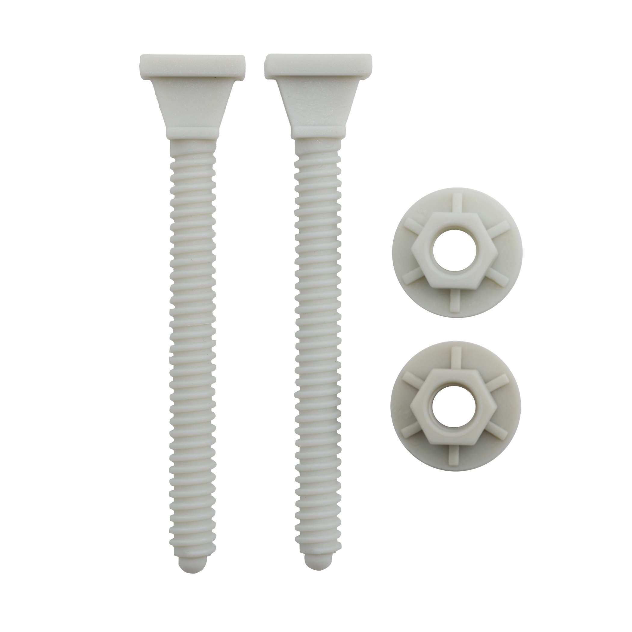 5/16 in. x 3-1/2 in. Plastic Toilet Closet Bolts with Nuts (2 Pack)