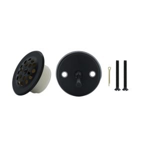 Trip Lever Tub Drain Trim Kit with Overflow in Matte Black
